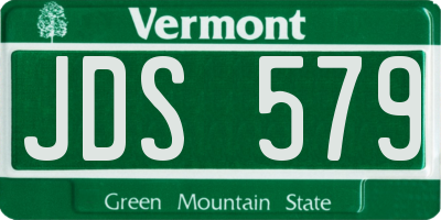 VT license plate JDS579
