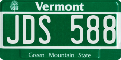 VT license plate JDS588