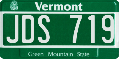 VT license plate JDS719