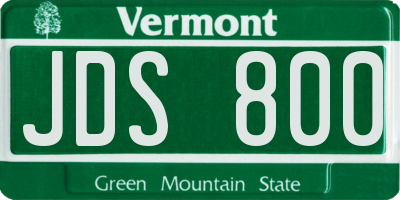 VT license plate JDS800