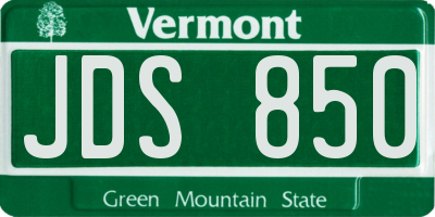 VT license plate JDS850