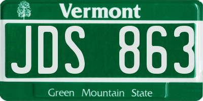 VT license plate JDS863