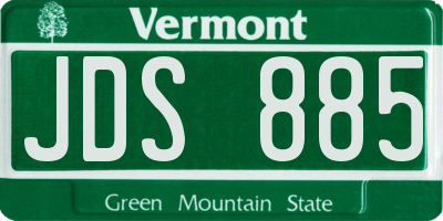 VT license plate JDS885