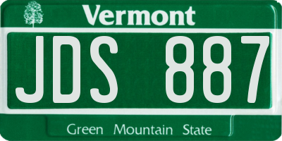 VT license plate JDS887