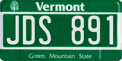 VT license plate JDS891