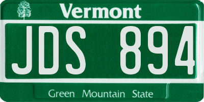 VT license plate JDS894