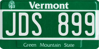 VT license plate JDS899