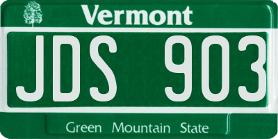 VT license plate JDS903