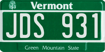 VT license plate JDS931