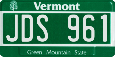VT license plate JDS961