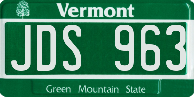 VT license plate JDS963