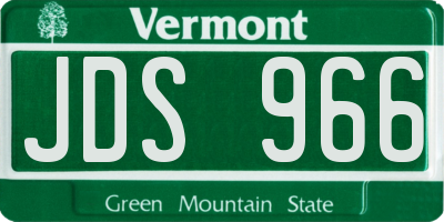 VT license plate JDS966