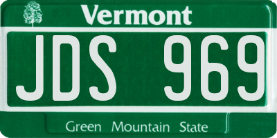 VT license plate JDS969