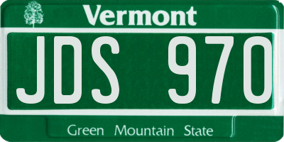 VT license plate JDS970