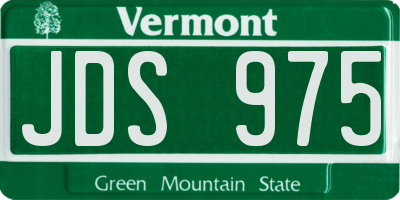 VT license plate JDS975