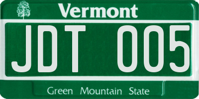 VT license plate JDT005