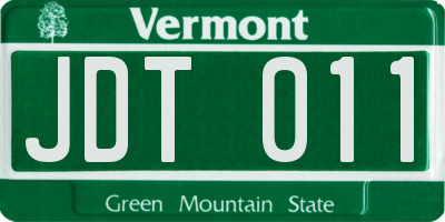 VT license plate JDT011