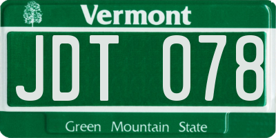 VT license plate JDT078