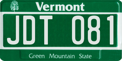 VT license plate JDT081