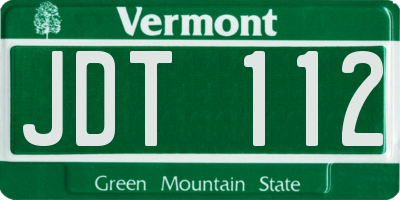 VT license plate JDT112