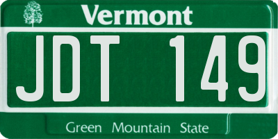 VT license plate JDT149