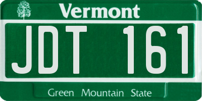 VT license plate JDT161