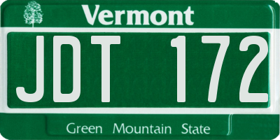 VT license plate JDT172