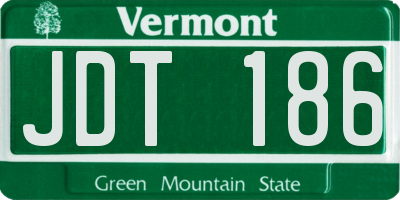 VT license plate JDT186
