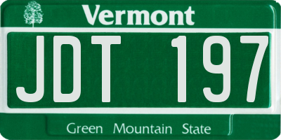 VT license plate JDT197