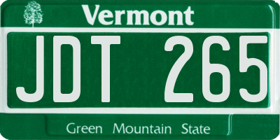VT license plate JDT265