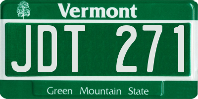 VT license plate JDT271