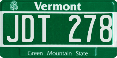 VT license plate JDT278