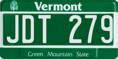 VT license plate JDT279