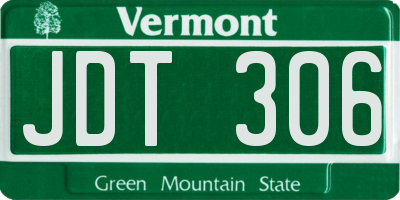 VT license plate JDT306