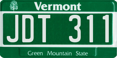 VT license plate JDT311