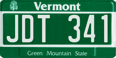 VT license plate JDT341