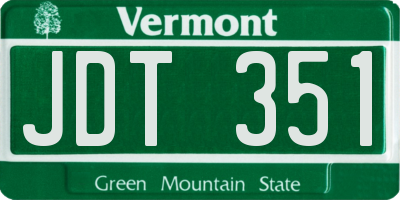 VT license plate JDT351