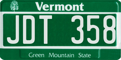 VT license plate JDT358