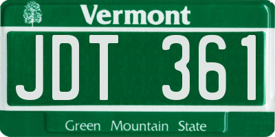 VT license plate JDT361