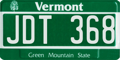 VT license plate JDT368
