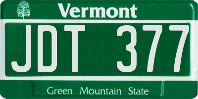 VT license plate JDT377