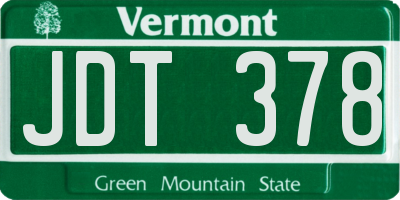 VT license plate JDT378