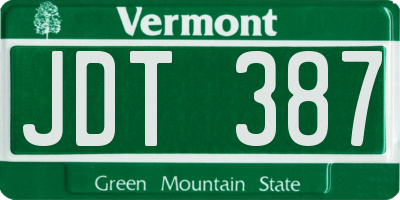 VT license plate JDT387