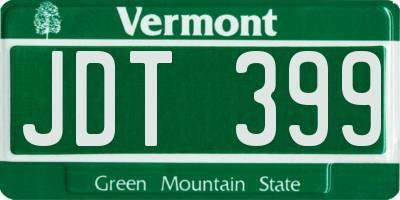 VT license plate JDT399