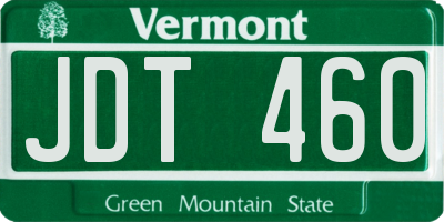 VT license plate JDT460