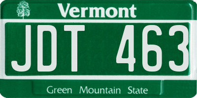 VT license plate JDT463