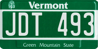 VT license plate JDT493