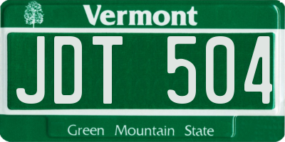 VT license plate JDT504