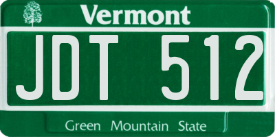 VT license plate JDT512