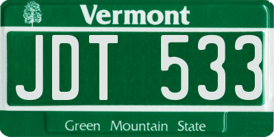 VT license plate JDT533